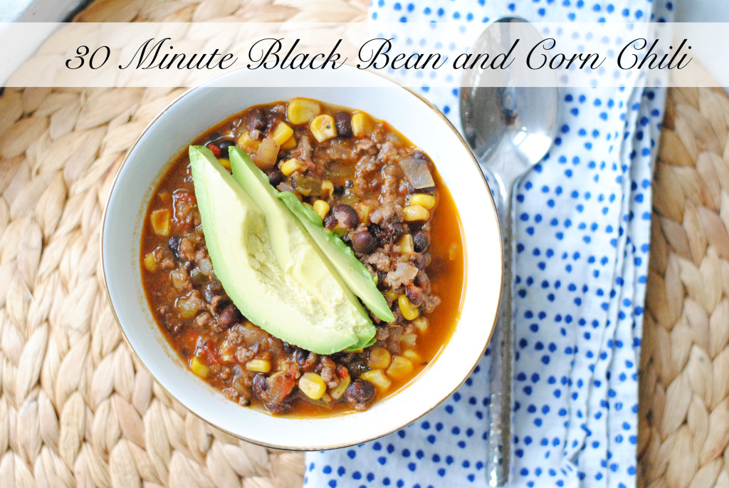easy chili-black bean and corn