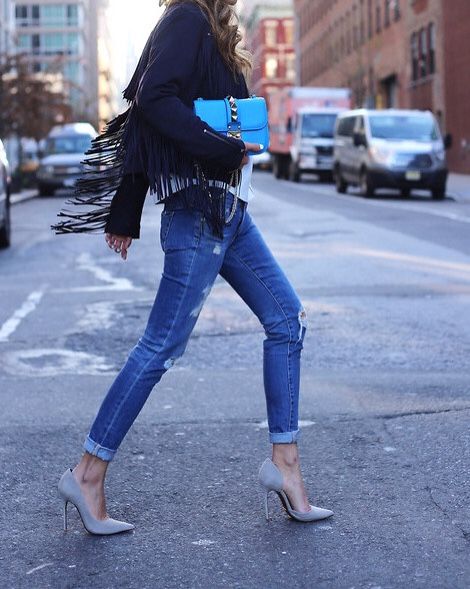 jeans and fringe