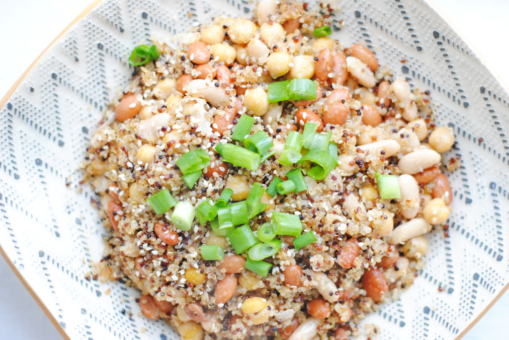 Crispy 3 Bean Quinoa Skillet