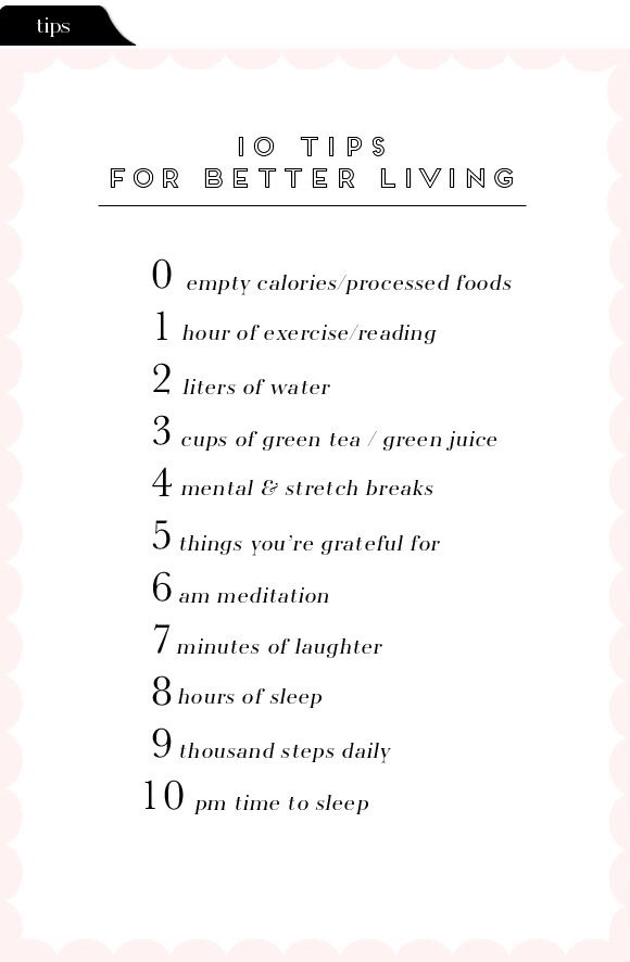tips to live better