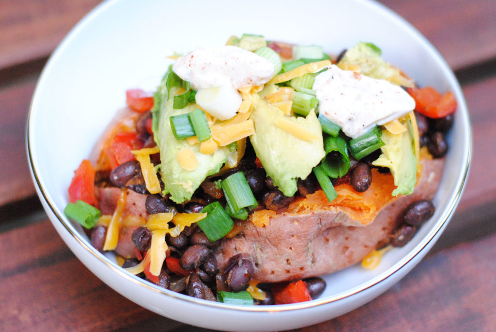 Vegetable Stuffed Sweet Potatoes