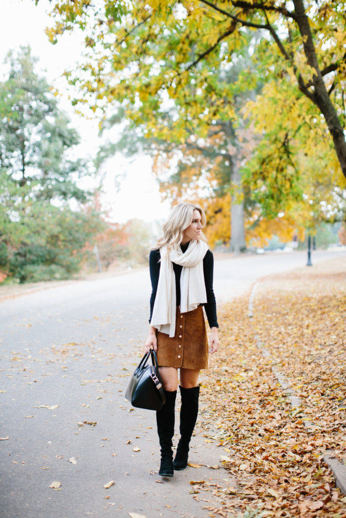 Suede Skirt Outfit