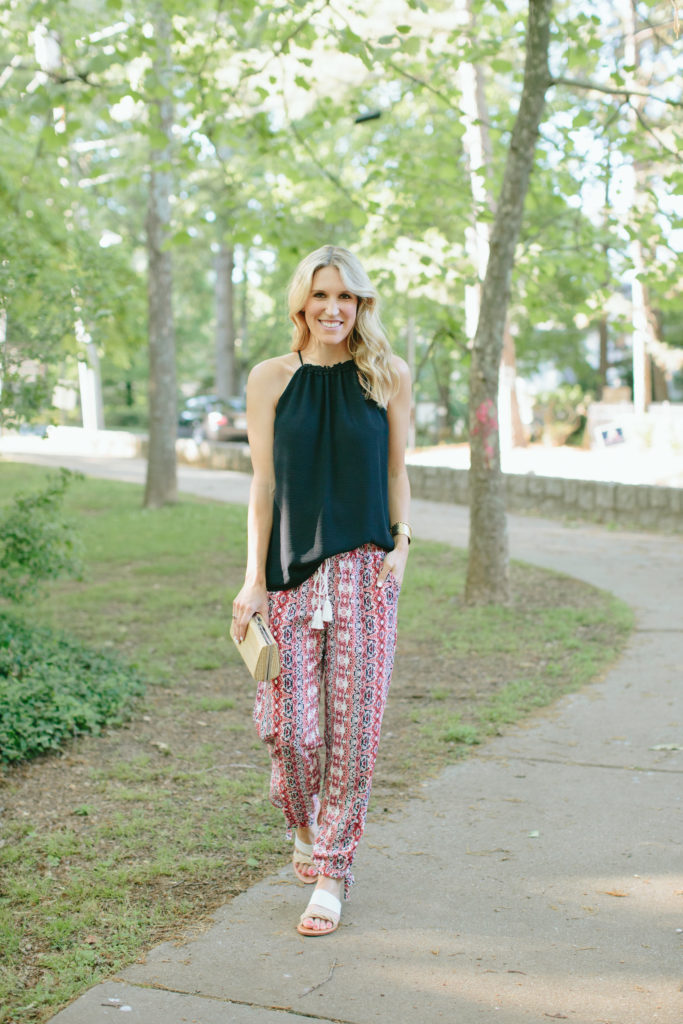 How to Style Printed Pants / Turquoise and Teale