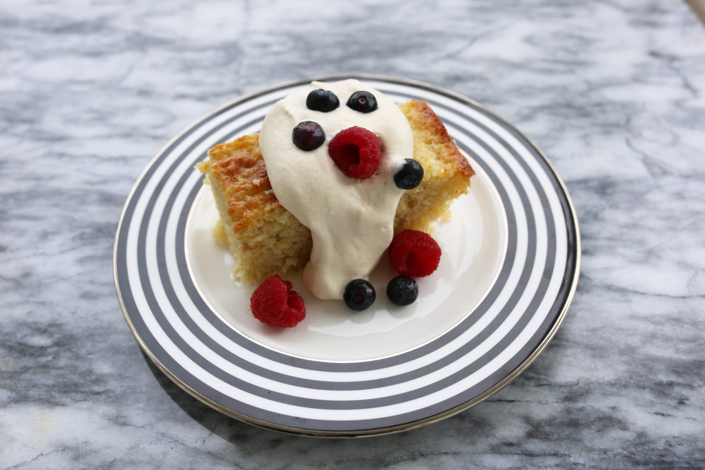 Vanilla Cake with Whipped Cream and Berries