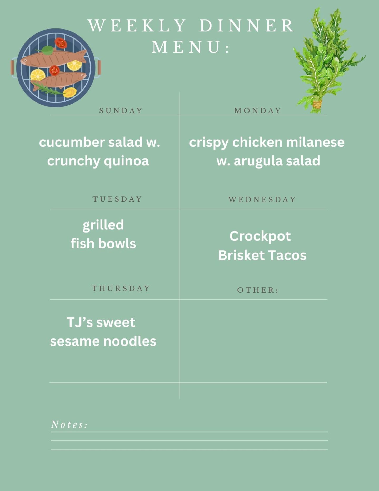 Dinner Menu Ideas